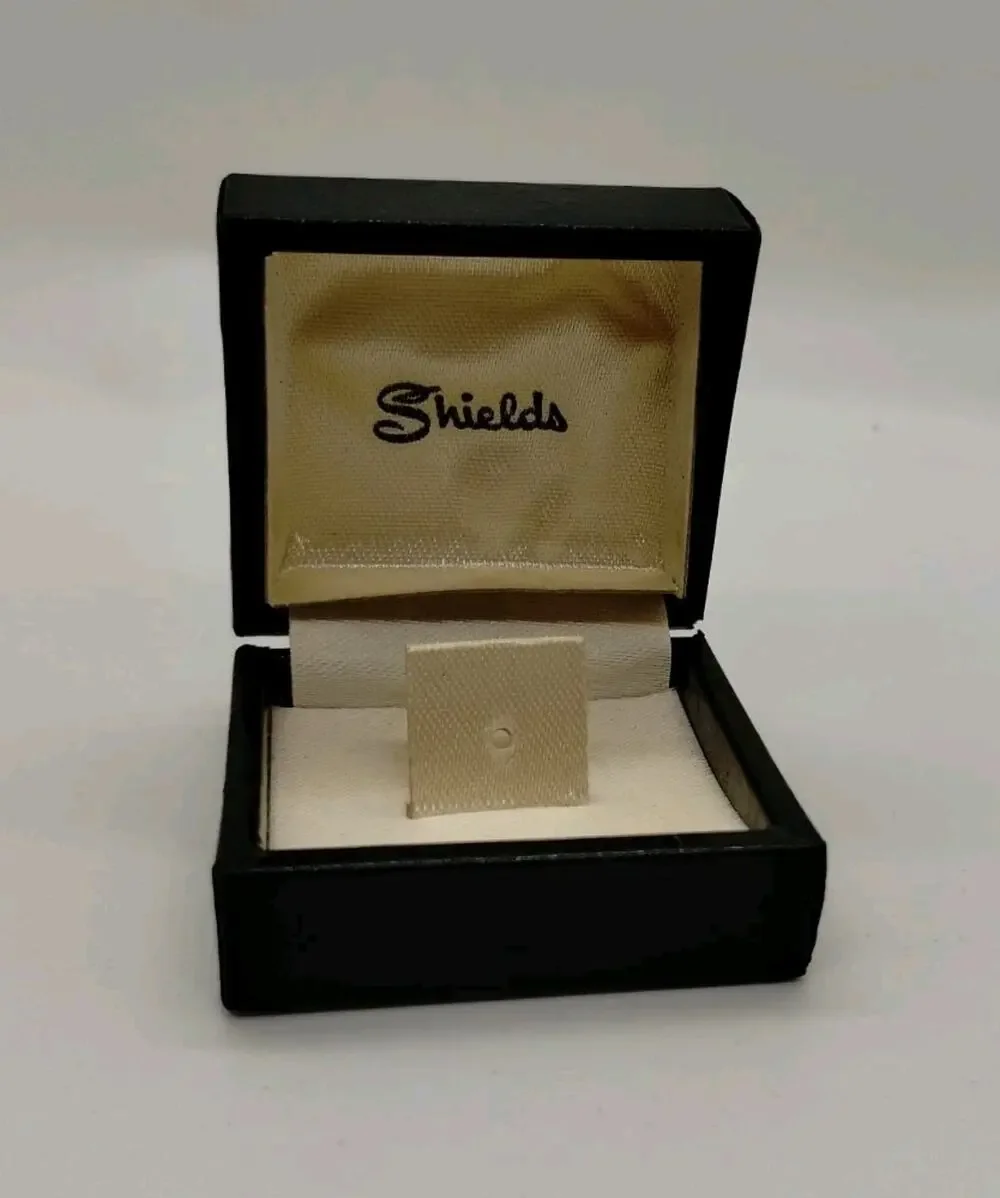 Small Shields Pin/Brooch Presentation Box - Faux Black Leather